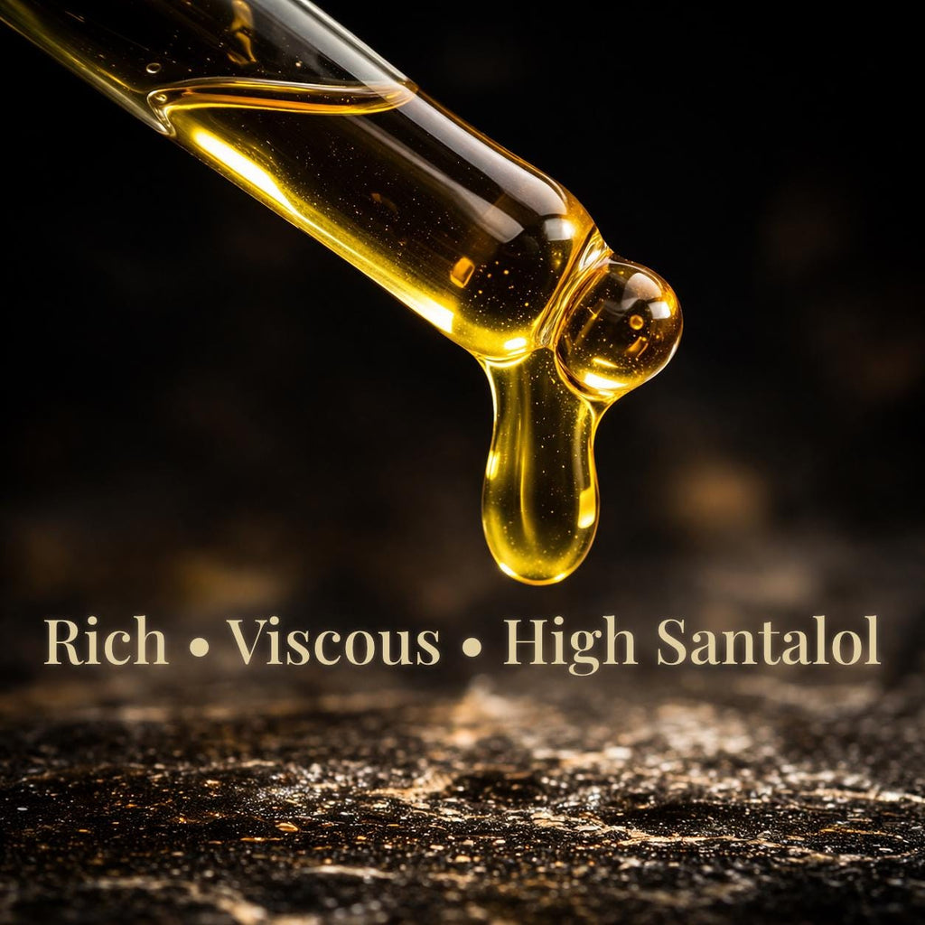 Pure Mysore Sandalwood Oil – 100% Santalum album | Aged Since 2022 | Lab Tested with COA