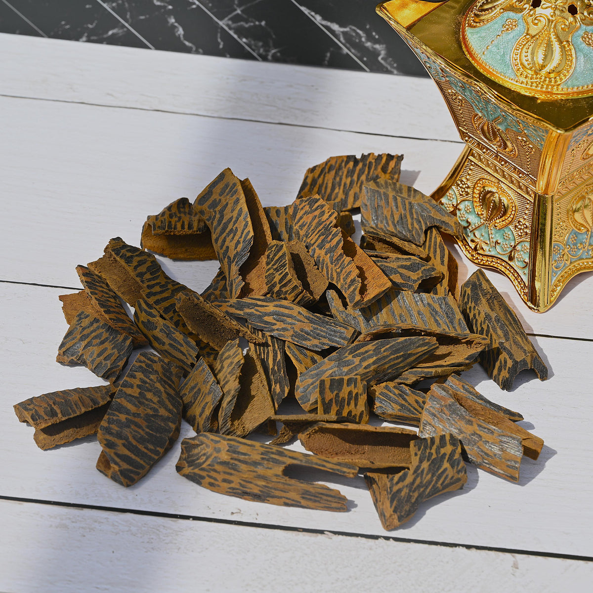 Muri Muhassan Oud Chips – Super Grade Vietnamese Agarwood Infused with Natural Oud Resin | Deep, Smooth & Resinous