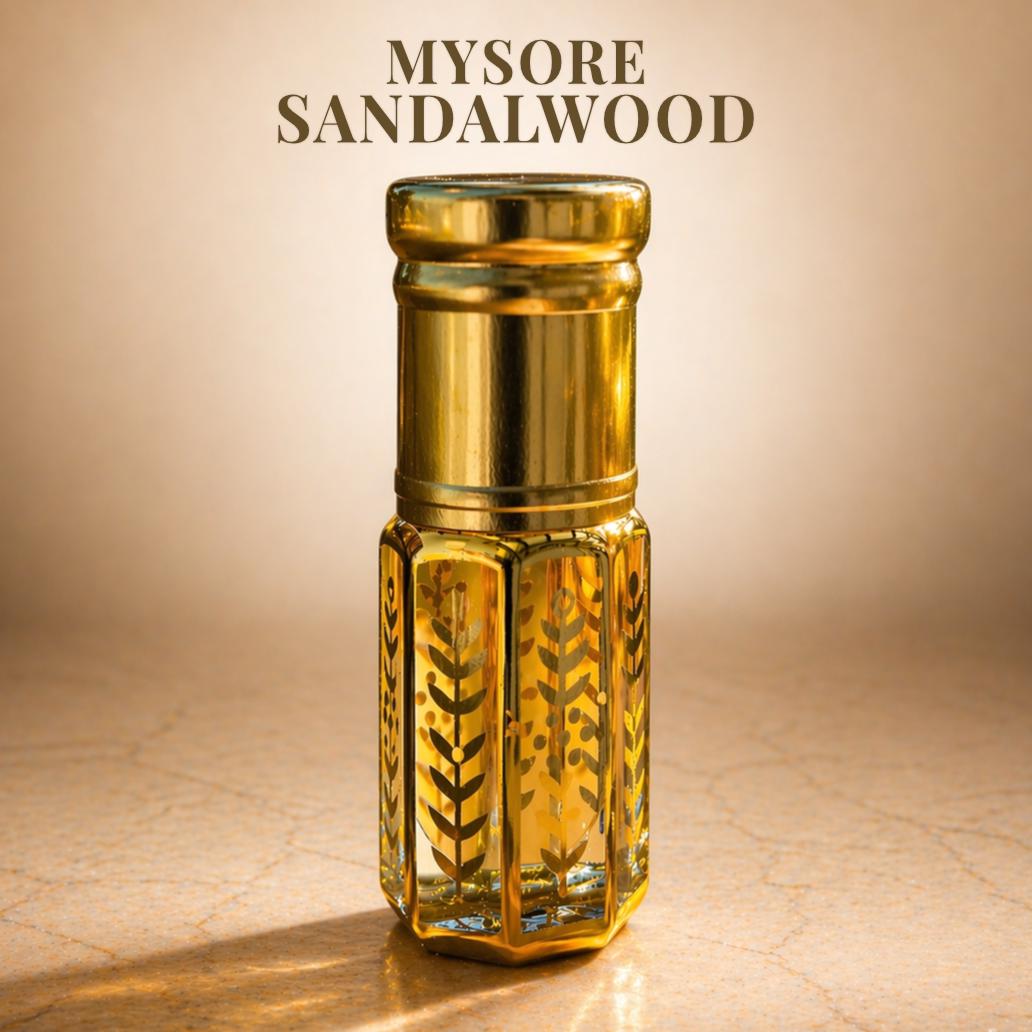 Pure Mysore Sandalwood Oil – 100% Santalum album | Aged Since 2022 | Lab Tested with COA