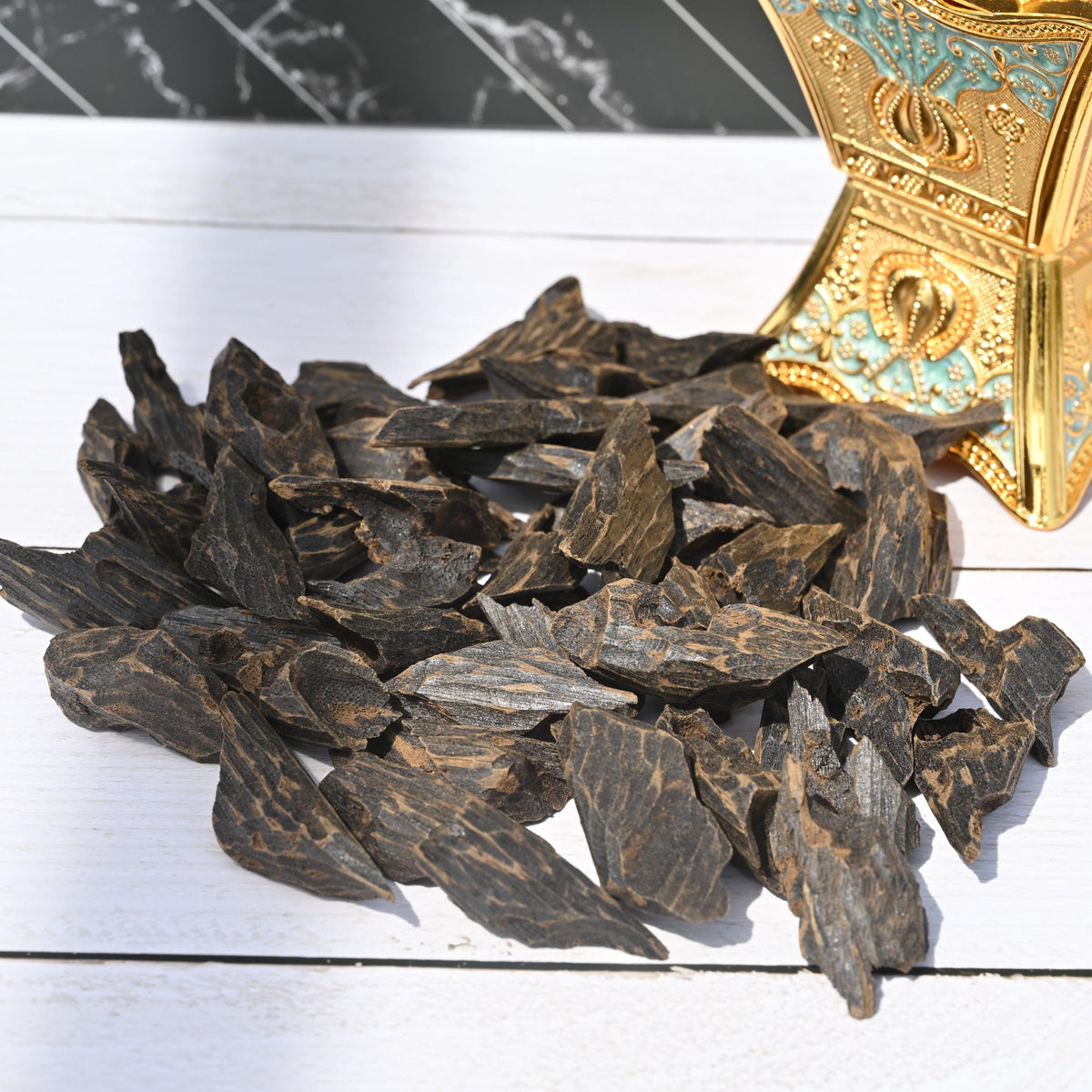 Bentley Muhassan Oud Chips – Double Super Vietnamese Agarwood Infused with Natural Oud Resin | Rich, Full-Bodied & Sweet