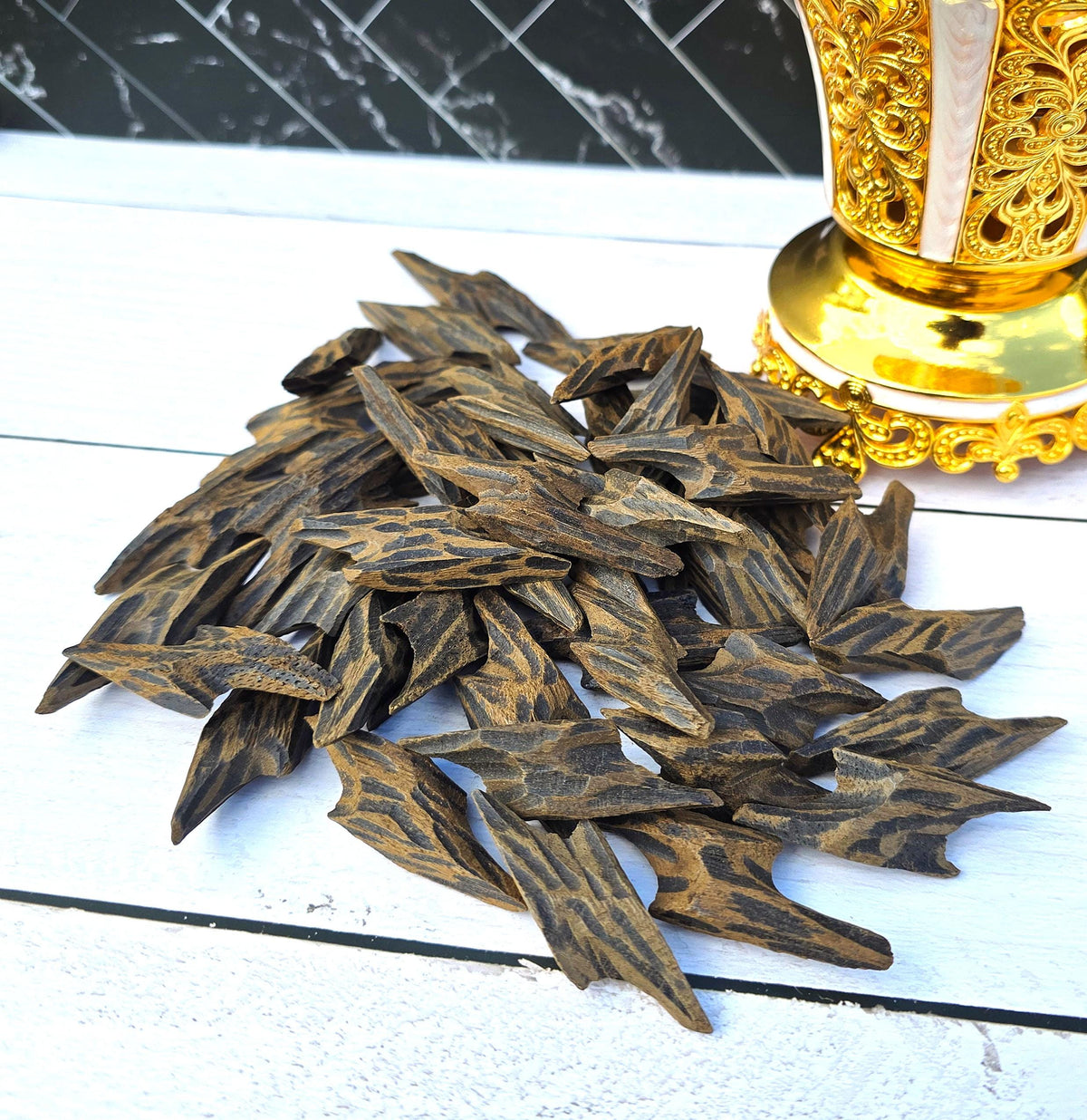 Tiger Double Super Muhassan Oud Chips – Vietnamese Agarwood Infused with Natural Oud Resin | Rich, Smooth & Sweet