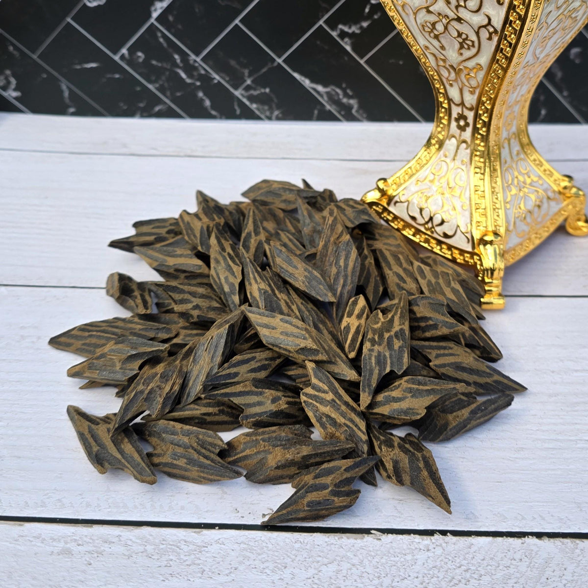 Tiger No. 1 Muhassan Oud Chips – Super Grade Vietnamese Agarwood Infused with Natural Oud Resin | Smooth, Sweet & Woody