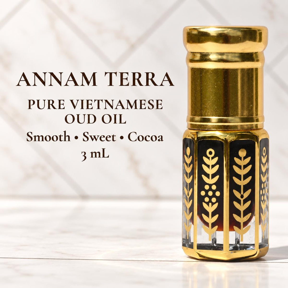 Annam Terra Oud Oil – 100% Pure Vietnamese Agarwood Oil, Artisan Distillation | Smooth, Sweet & Dark Chocolate